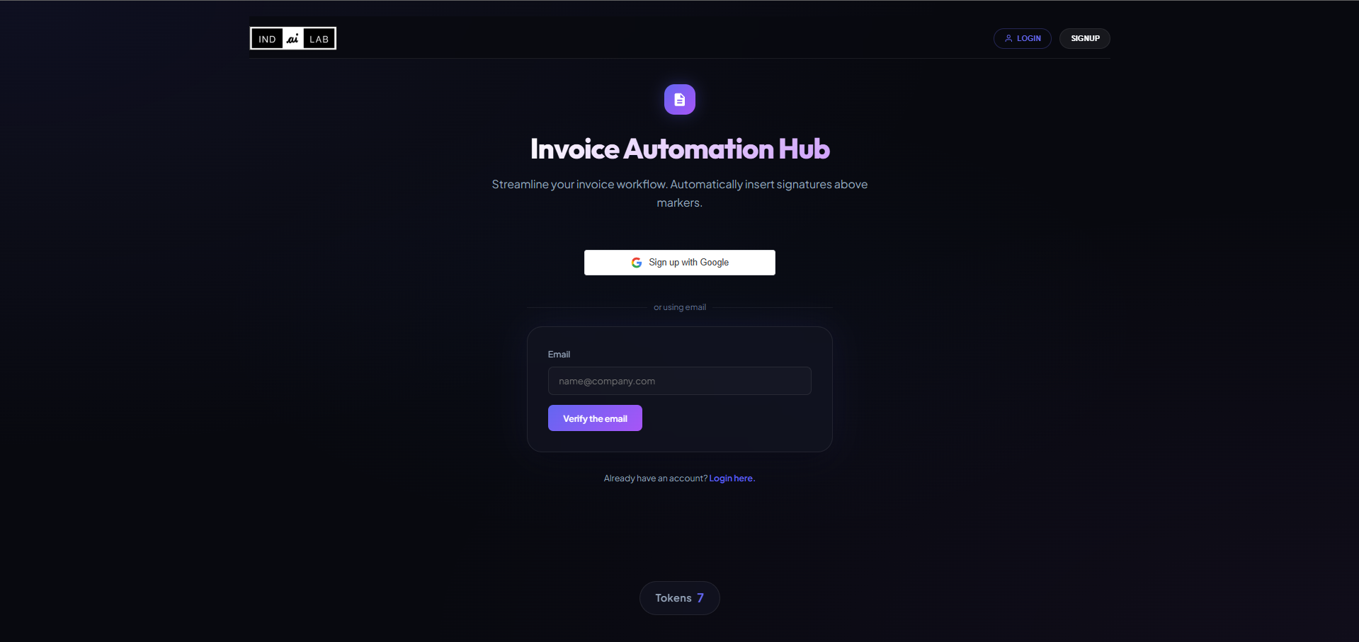 Signup Screen
